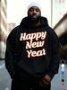 Stylish Hoodies And Men'S Hoodies, Featuring New Year And Christmas Pattern Prints, with Drawstrin