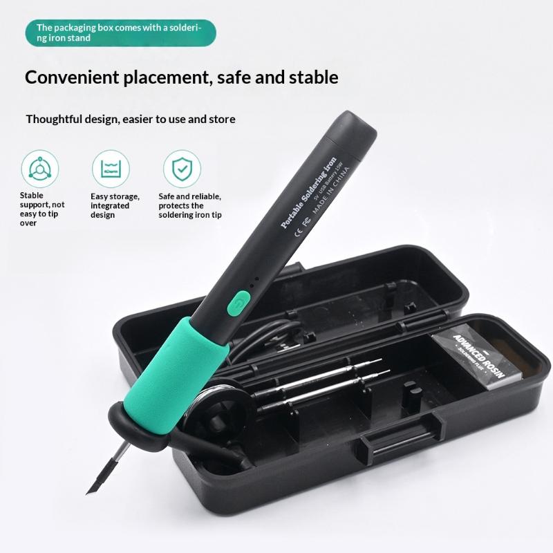 Wireless USB Soldering Iron 15W Rechargeable Portable Solder Tool for Guitar Wiring Repair Musical Instrument Fixes