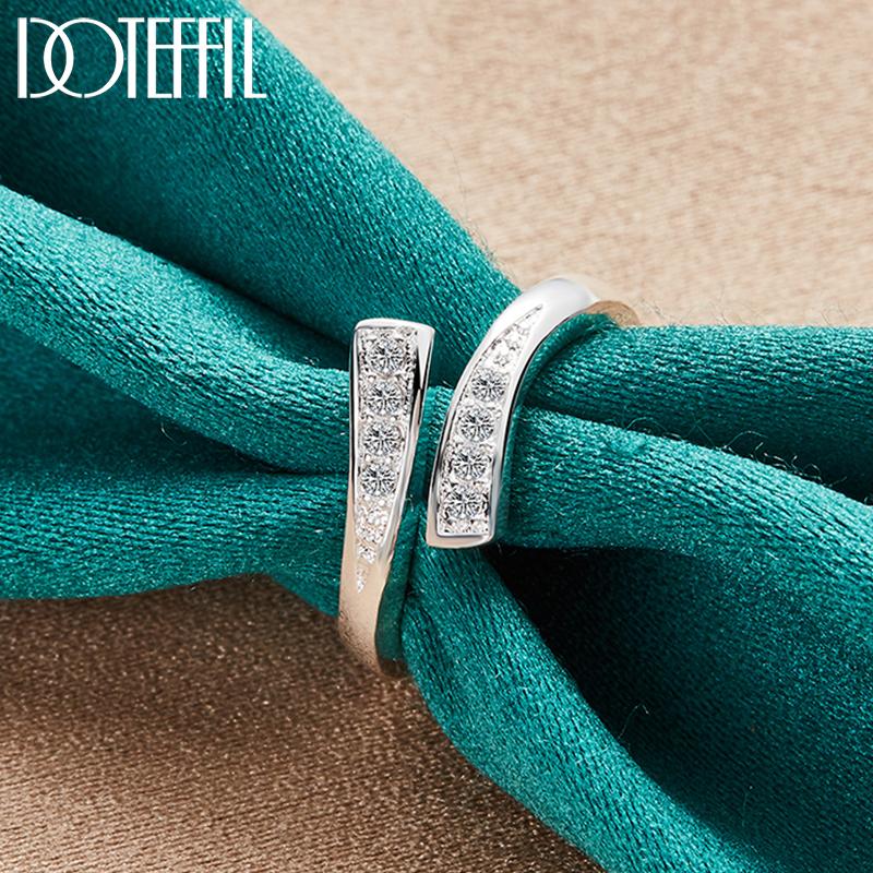 Кольцо с регулируемым размером из стерлингового серебра 925 пробы и цирконием AAA, модные свадебные украшения