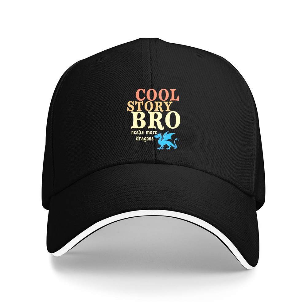 1pc COOL STORY BRO Needs More Dragons Baseball Cap with Blue Dragon Graphic Lightweight Sporty Hat