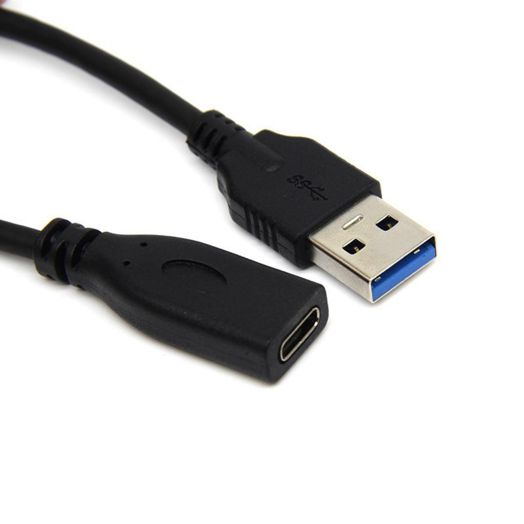 Кабель-адаптер USB 3.0 (папа) на Type C (мама), для быстрой зарядки и передачи данных, совместимый с разъемом USB C на USB 3.0, пластиковая текстура