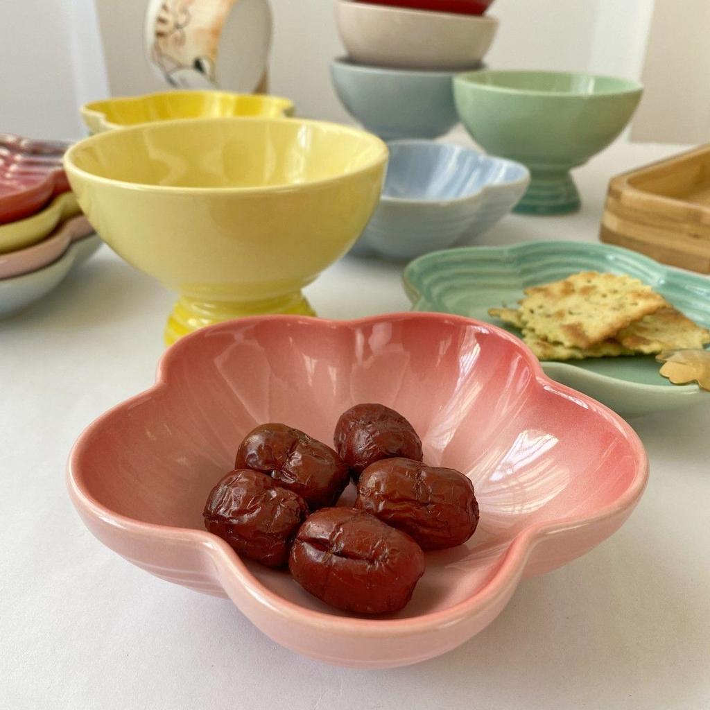 Керамическая подглазурная цветная сливовая тарелка, тарелка с цветком для соуса, поднос для косточек для плевков, уникальная посуда, миска для мороженого