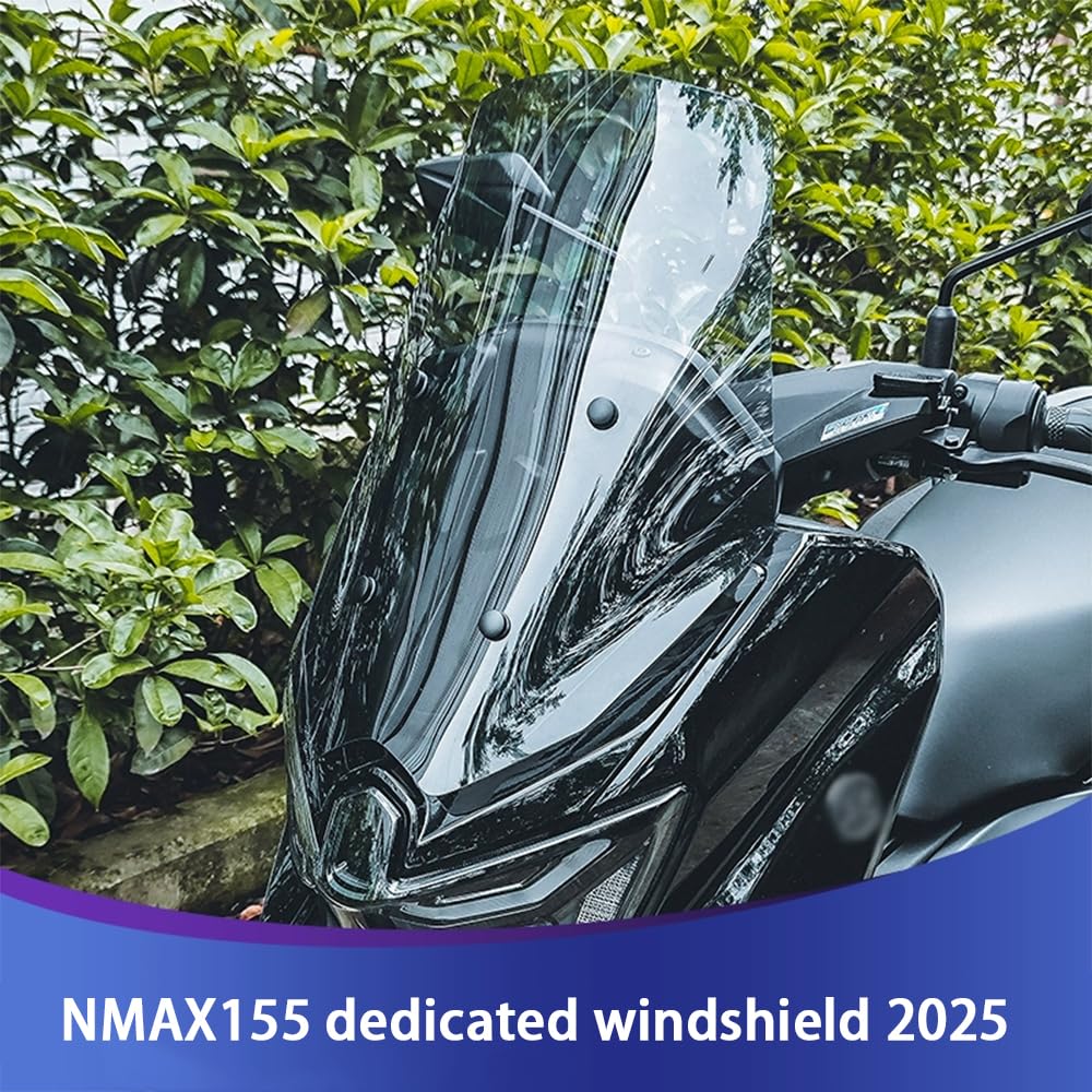 ДЛЯ 2025 NMAX155 Nmax 155 Улучшенное Высокое Ветровое Стекло NMAX Аксессуар для Ветрового Стекла (23,6 дюйма (60 см) + Модифицированный + Прозрачный