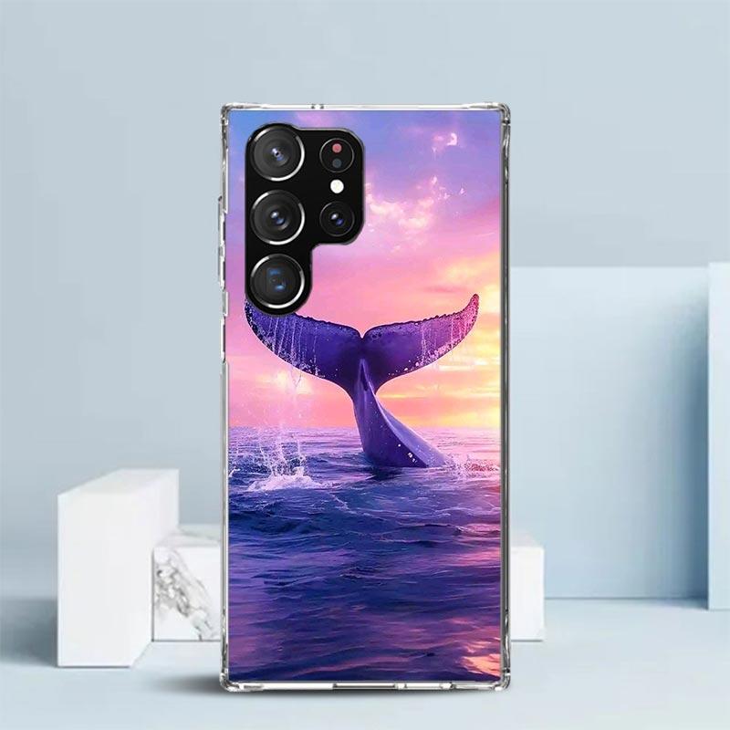Горбатый кит Морской гигант Мягкая обложка для Samsung Galaxy S25 Edge S26 S24 S23 Ultra Чехол для телефона S22 S21 Plus S20 FE Рисунок S