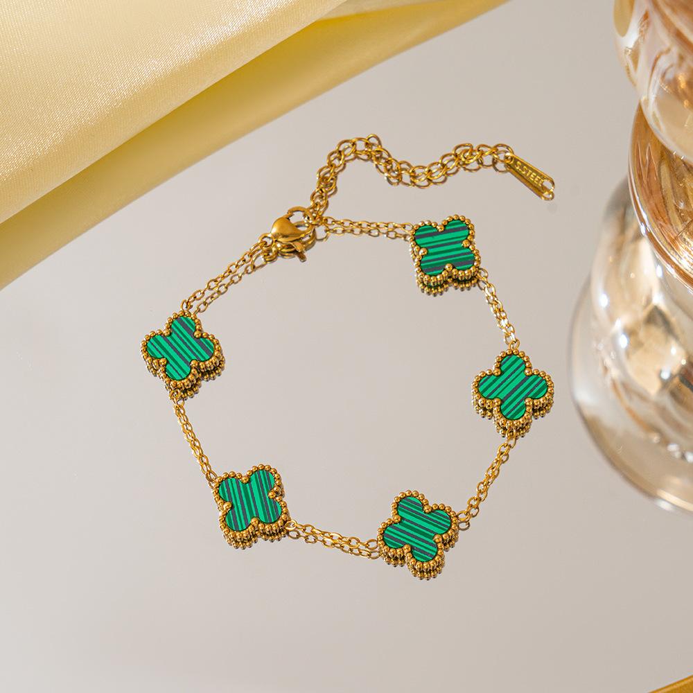 Браслет с четырехлистным клевером, женские украшения, аксессуары