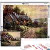 5D Diy Алмазная картина Лесная хижина Вышивка крестиком Полная алмазная вышивка Мозаика
