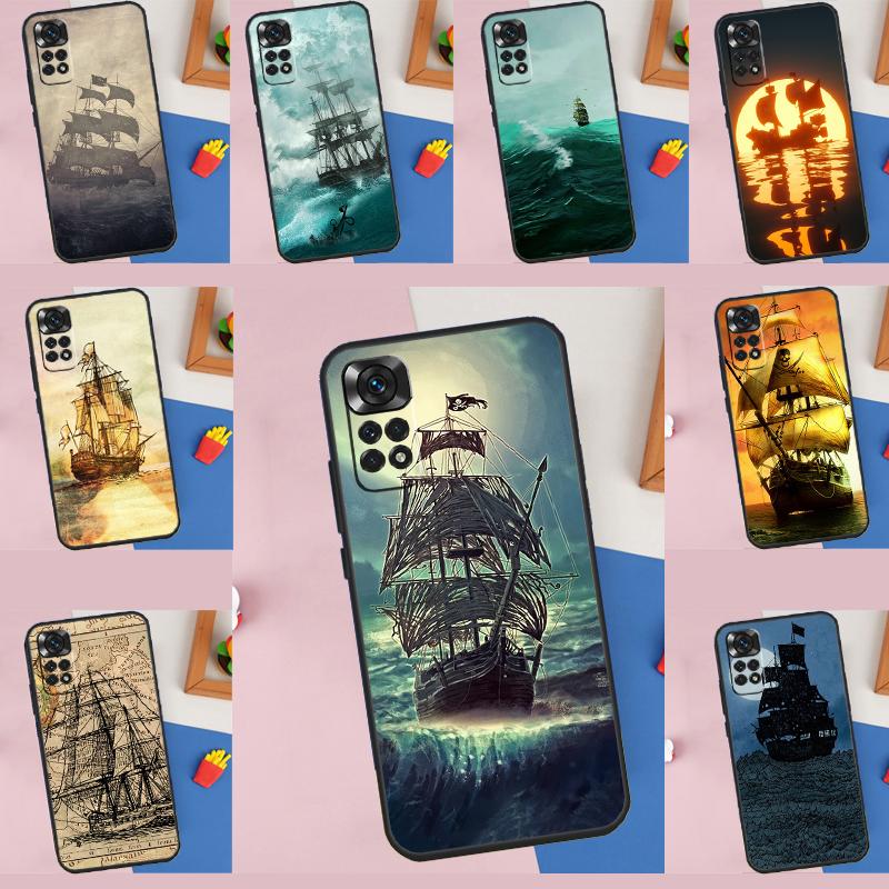 Sailing Pirate Ship Funda For Xiaomi Redmi Note 14 13 Pro 9 10 11 12 Pro 10S 11S 12S Redmi 13C 10C 12C 14C Case
