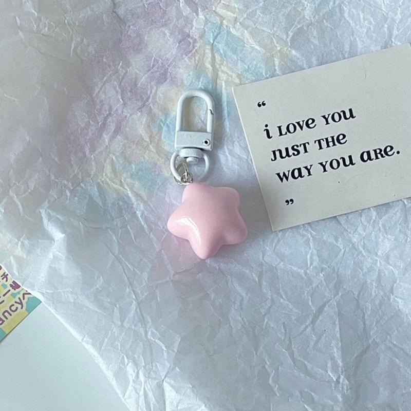 Acrylic Cute Colorful Five-Pointed Star Phone Trinket Female Phone Shell Pendant Accessories Package Decoration Keychain