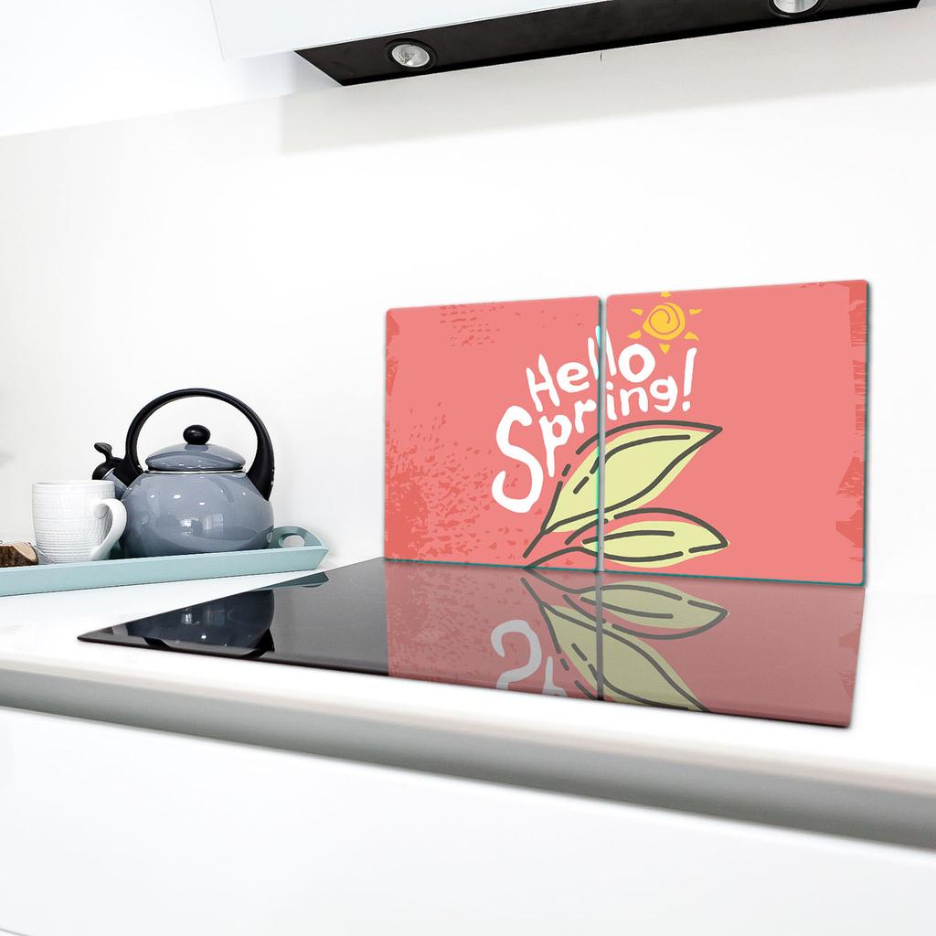GLASS CUTTING BOARD PLATE 2x40x52 FLOWERS