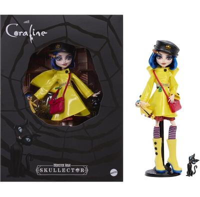Кукла Mattel Monster High Skullector x Coraline Коралина Коллекционная Желтый плащ JHK65