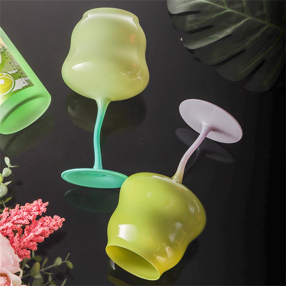 Cream Goblet Medieval Retro Crystal Glass Home Decorative Cup Sparkling Wine Glass Juice Cup for Cold Drink