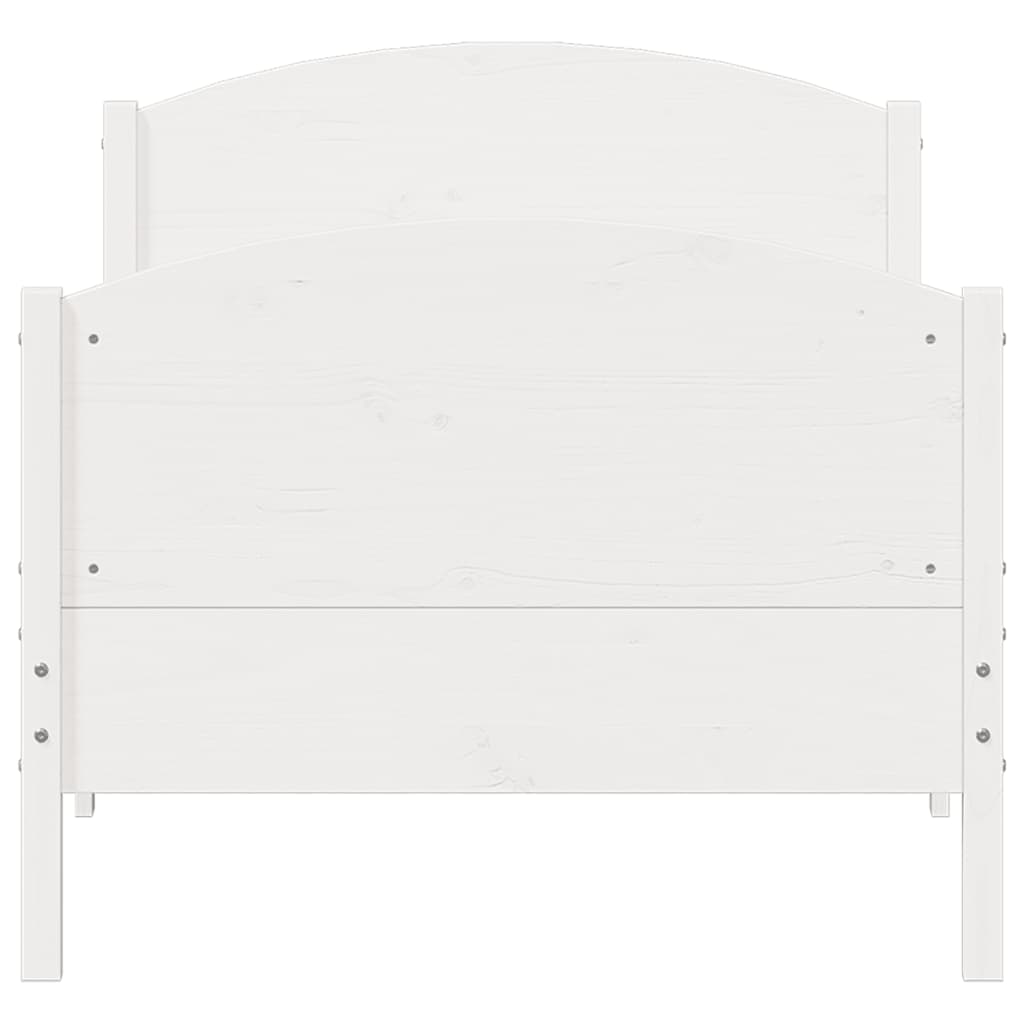 Vidaxl Rama Łóżka Bez Materaca, Biała, 90X190 Cm, Lite Drewno Sosnowe