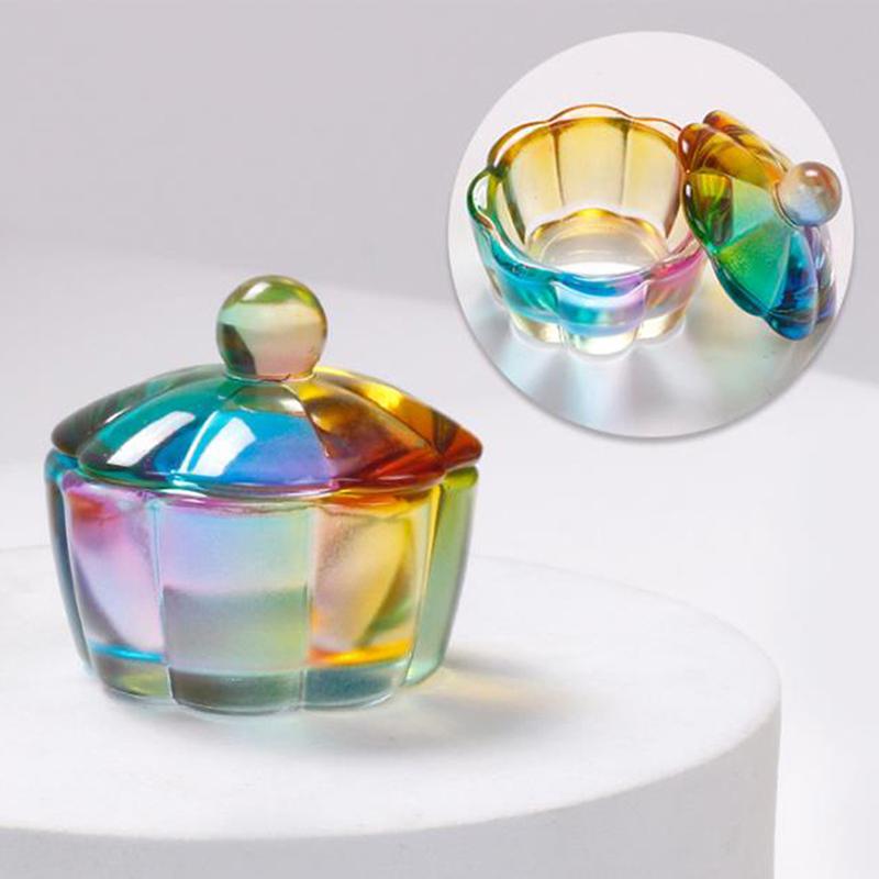 Стакан для мытья кистей для нейл-арта Стеклянный стакан с крышкой Чаша Оборудование для маникюра