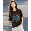 Demana Women's Eco-Print Loose Fit T-shirt