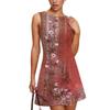Women's Fashionable Casual Printed Sleeveless Round Neck Dress Sleeveless Round Neck Dress