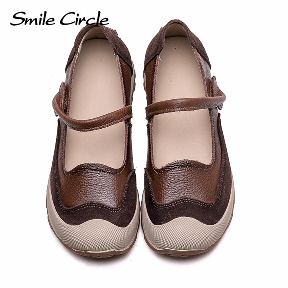 Туфли Мэри Джейн из натуральной кожи женские туфли с круглым носком и пряжкой на плоской подошве модная удобная повседневная обувь