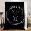 A glowing Gemini zodiac design featuring constellation and symmetrical curves. for all seasons blanket lunch break throw gift