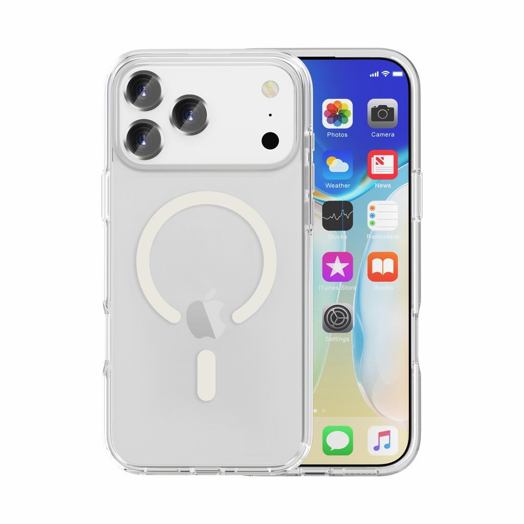 For iPhone 17 Pro Max Magnetic Case Compatible with MagSafe PC + TPU Clear Phone Cover