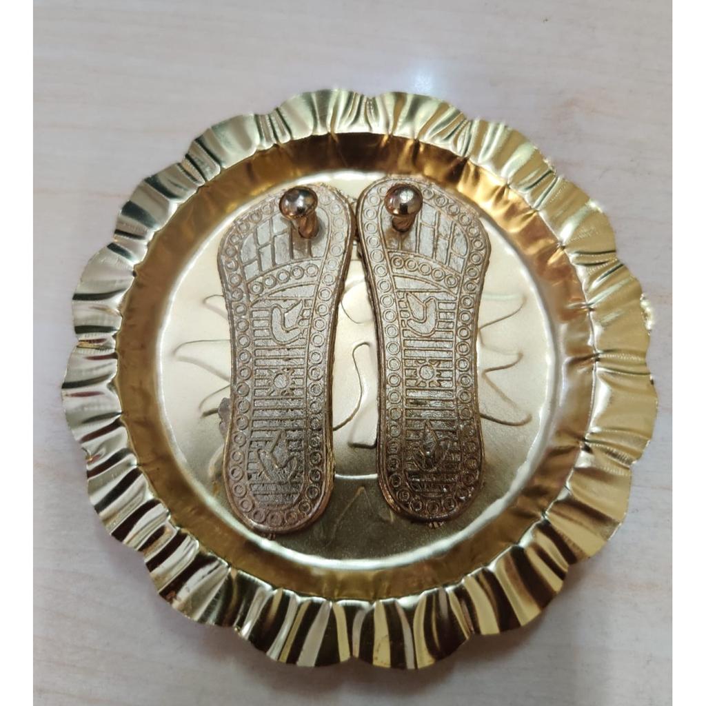 @ Индийская традиционная Шри Ма Лакшми Чаран Падука с тарелкой 25 г L491 Zr-3021-60% Скидка