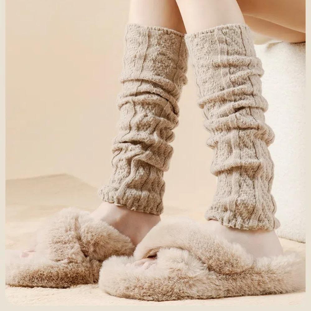 Over Knee Knitted Leg Warmers Solid Color Women's Leg Socks New Boot Cuffs Leggings Winter