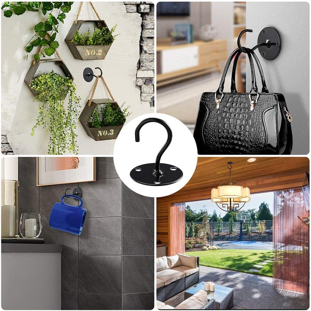 4Pcs Metal Ceiling Hooks Hanging Plants Lantern Flower Pot Outdoor Decoration Hooks