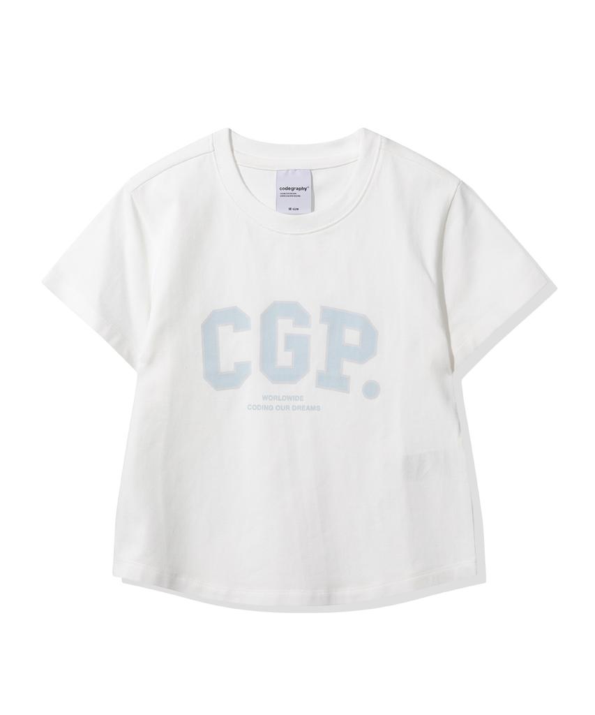 CGP (Женский) Белая футболка с коротким рукавом Cgp Arch Logo, приталенный крой