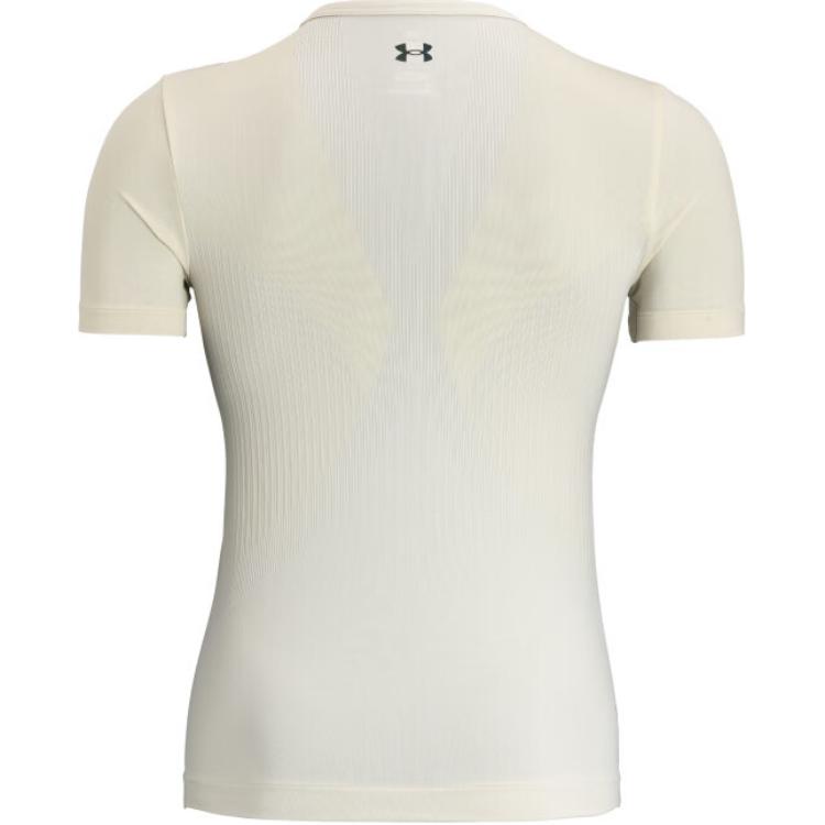 Under Armour Футболка Vanish Elite бесшовная с круглым вырезом, дышащая, с цветными блоками, с коротким рукавом, женская, цвет пыльно-розовый, серый 1383637-273