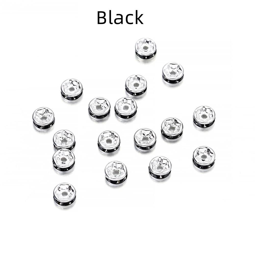 50pcs/lot 4 6 8 10mm Rhinestone Rondelles Crystal Bead Loose Spacer Beads for DIY Jewelry Making Accessories Supplie