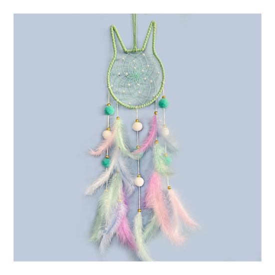 Красочные перья Ловец снов с полосой лампы Гостиная Спальня для Девочек Настенное искусство