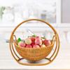 With Handle Woven Storage Basket High Grade Hand Woven Basket Imitation Rattan Basket  Home Kitchen