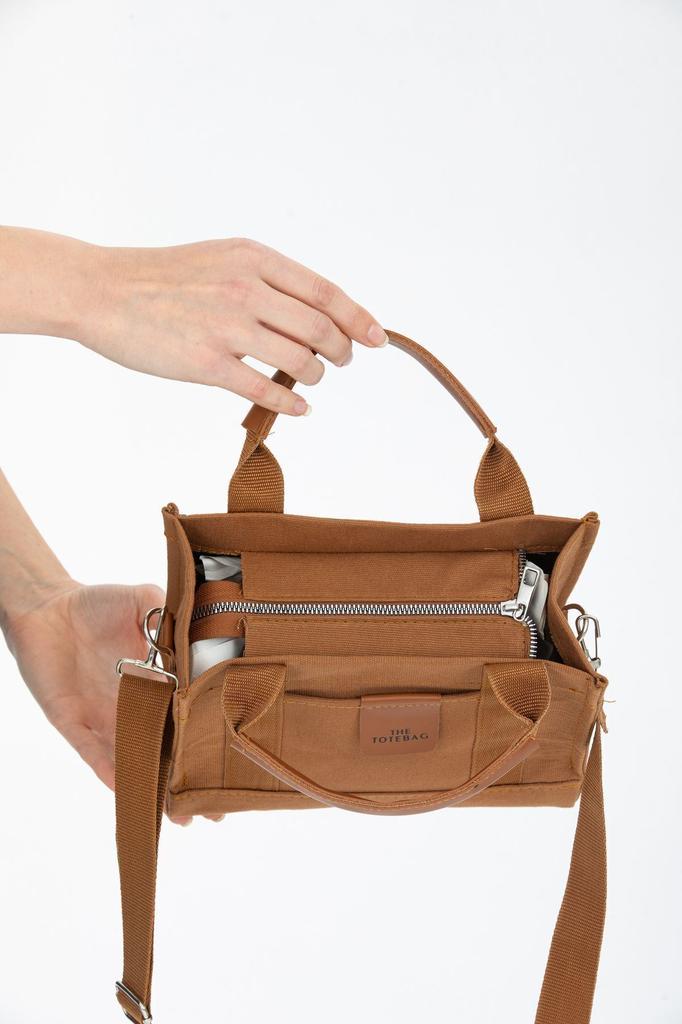 Women's Stylish and Useful Shoulder Bag Women's Cream Canvas Crossbody Mini Tote Bag Hand Shoulder Bag