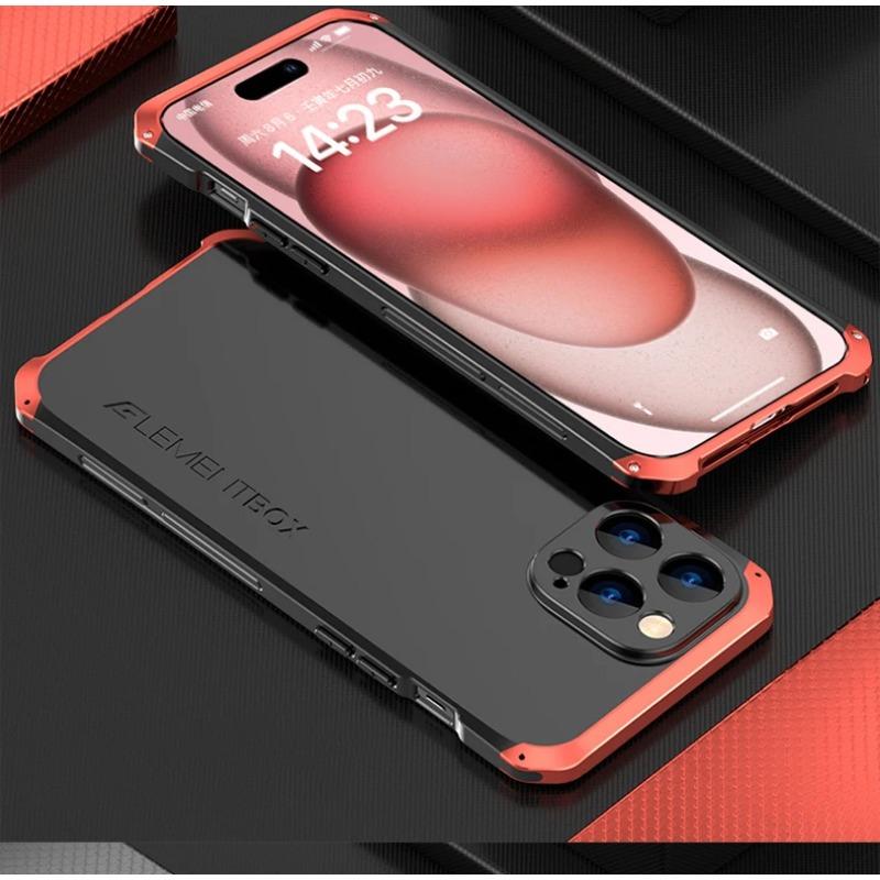 Алюминиевый металлический прочный каркас для iPhone 15 Pro MAX, роскошный чехол-бампер для IPhone 14 13 12 11 Pro, противоударный матовый защитный чехол для ПК