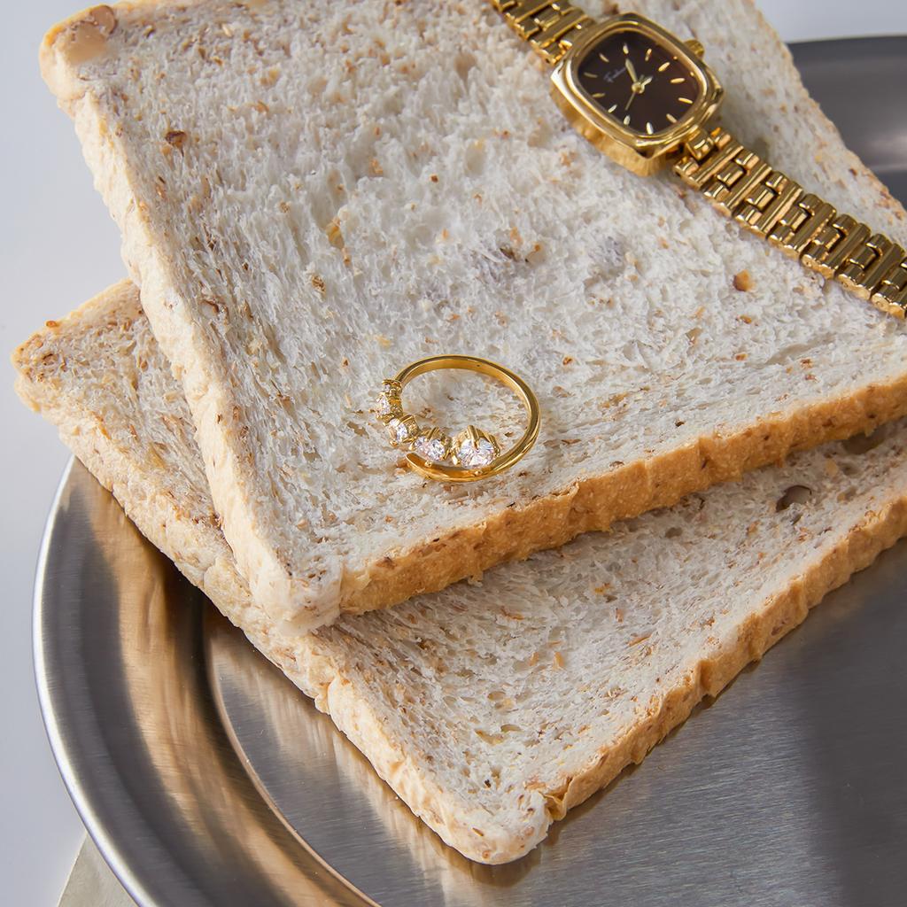  High Quality Cubic Zirconia Finger Ring Adjustable 18K PVD Plated High Quality Charm Stylish Golden Jewelry Gift