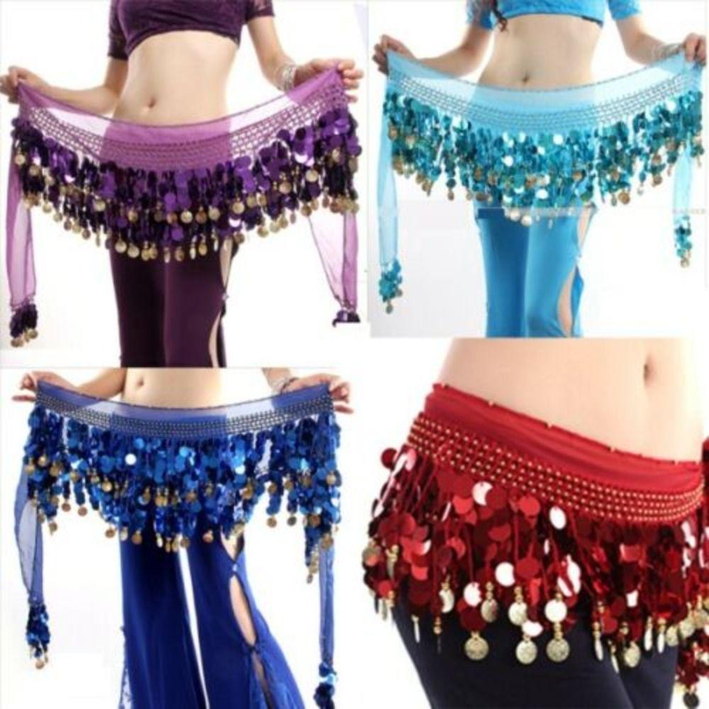Sexy Sequins Tassels Waist Chain Belly Dance Belt Hip Scarf Dancer Skirt