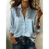 Women's floral print blouse, elegant and simple collar blouse, suitable for both casual and professional wear
