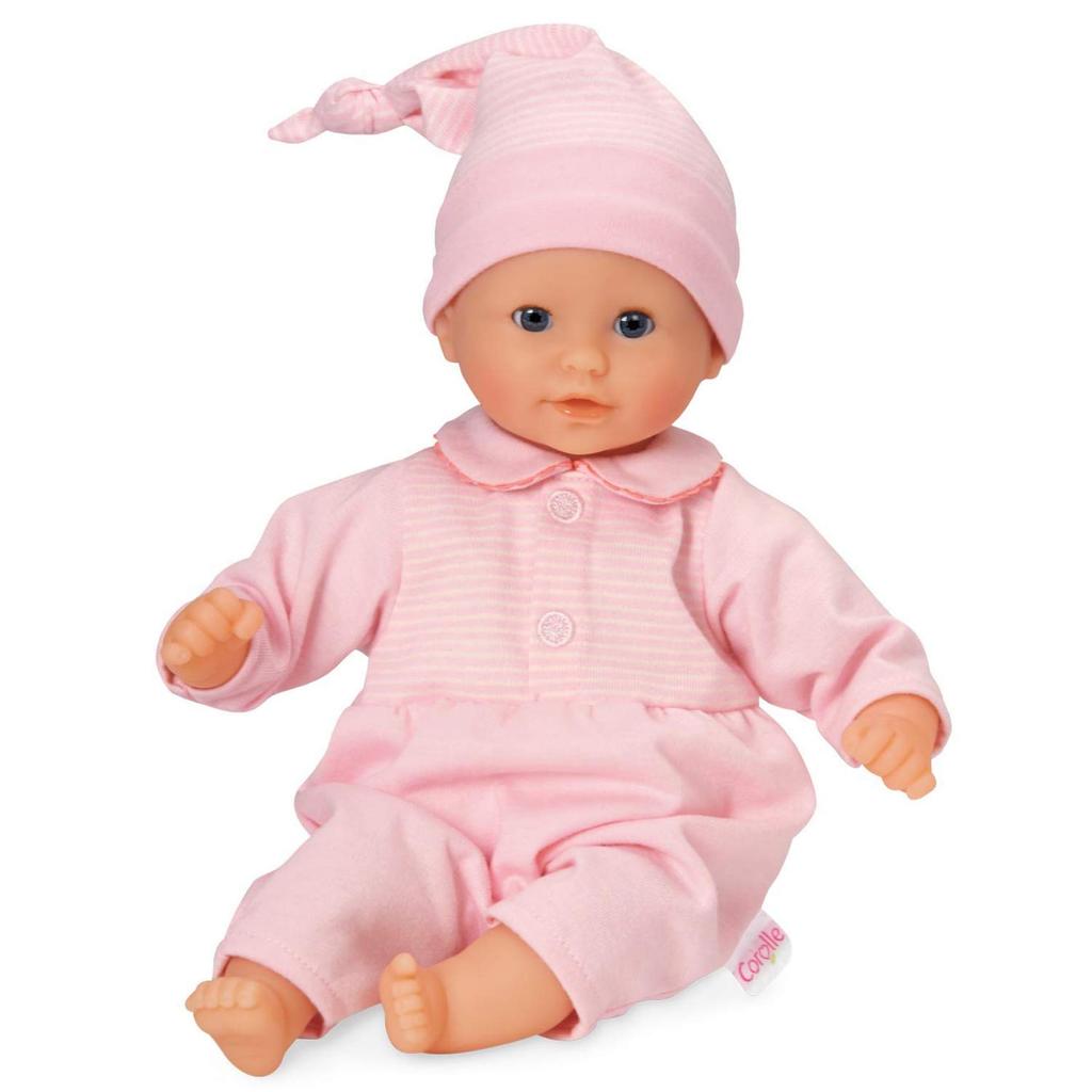Corolle Calin Charming Pastel Baby Doll Soft Body Doll with Pink Sleeping Openable and Vanilla Ages 18 Months and Up Bébé - 12-inch Outfit, Eyes,