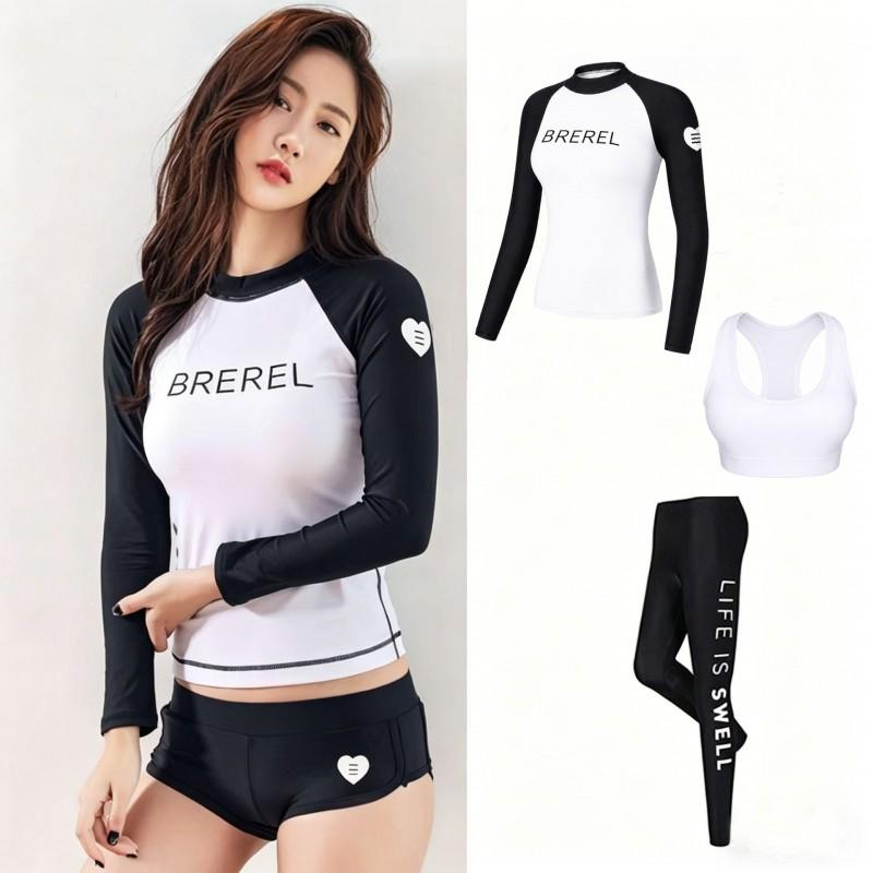 Womens Quick-Dry UV Protection Rash Guard Set Long Sleeve Top Pants Surfing Diving Snorkeling