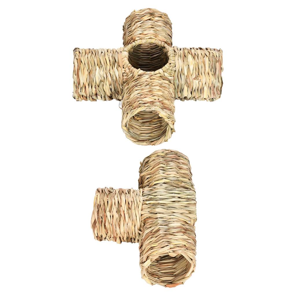 Туннель из травы для хомяка, игрушка-кролик, убежище, товары для животных, прочный соломенный домик для мелких животных, кролика, белки, ежа, мышей