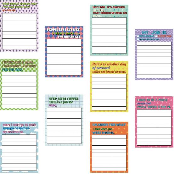 10 Pads Funny Sticky Notes with Sarcastic Sayings, to Do List Sticky Notes Pad with Lines, Cute Memo Notepads for Reminder Planner Students Office