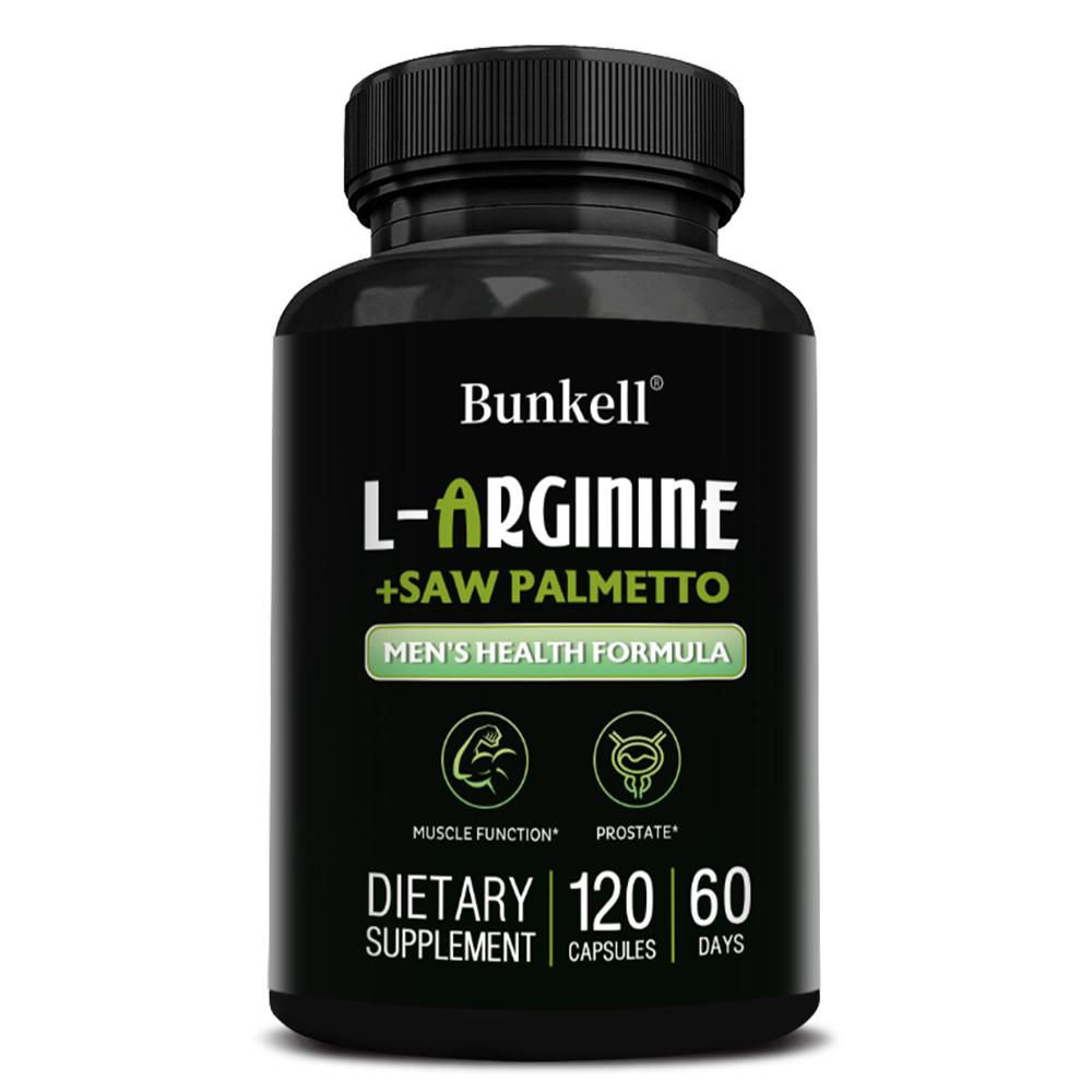 L-arginine and saw palmetto 120 capsules