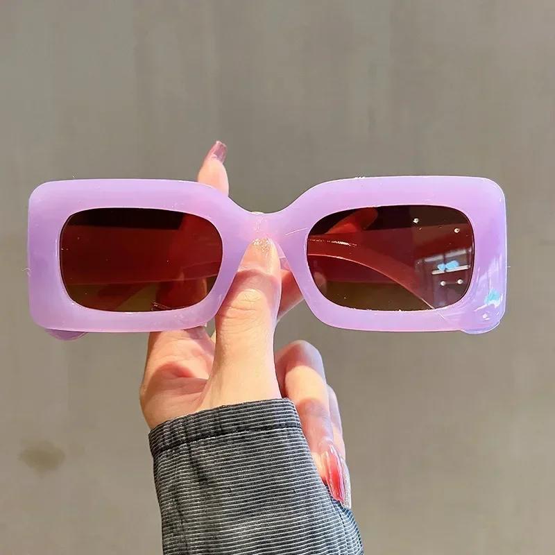 Colorful Hip-hop Sunglasses for Women Retro Square Small Frame UV400 Driving Shades Outdoor Fashion Glasses