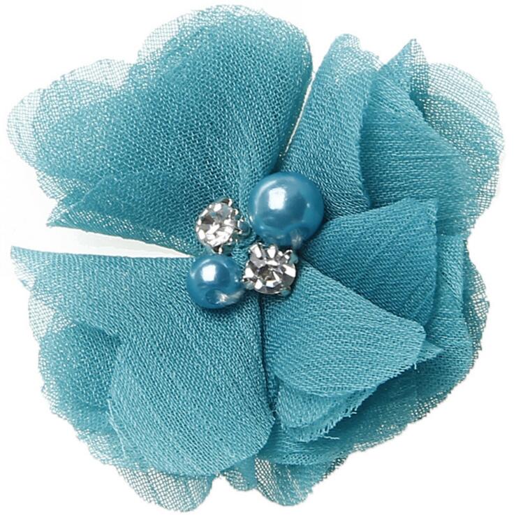 5Pcs/Set 6cm Children Girl Hair Clips Chiffon Sewing Flower Girl's Hair Accessories Hairpin