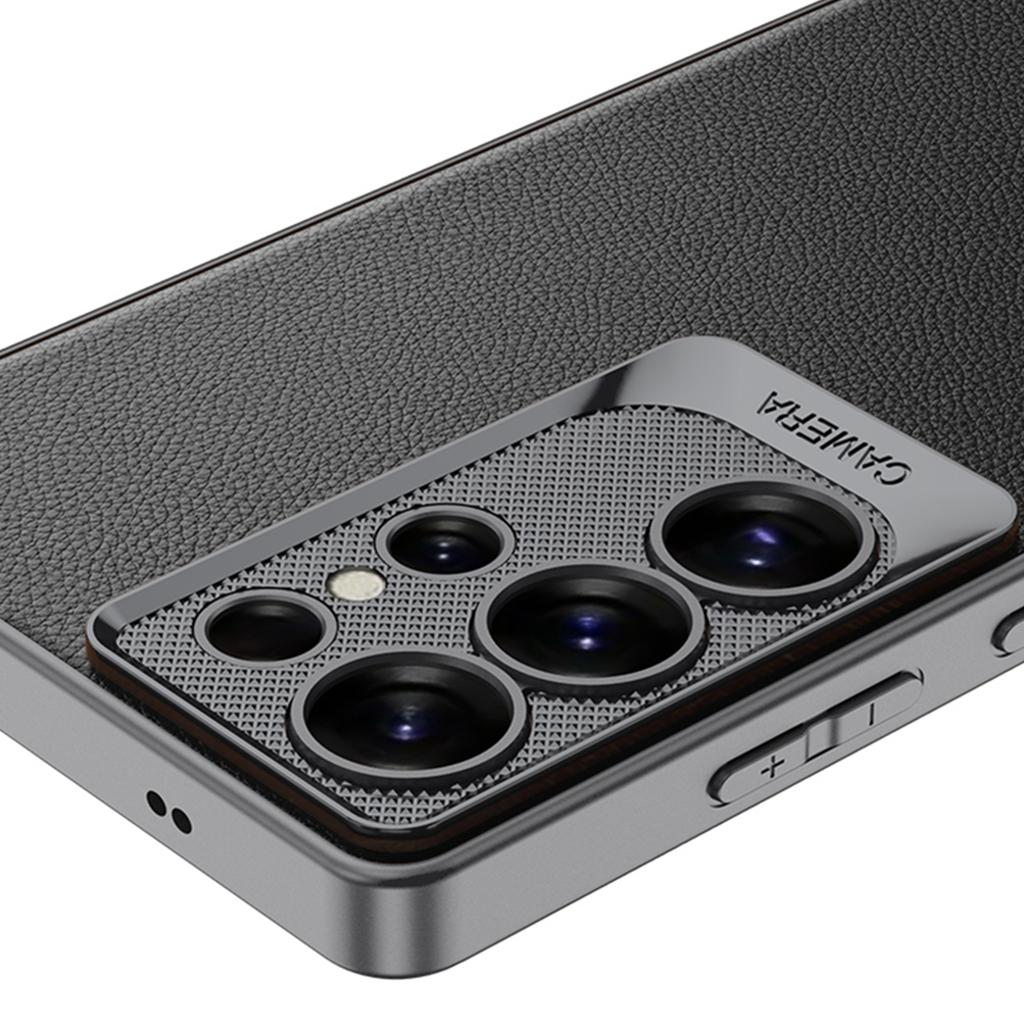 For Samsung Galaxy S25 Ultra Case Shockproof PU+TPU+PC Phone Back Cover Dragon Scale Design