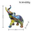 Colorful Water Transfer Printing Elephant Sculpture Nordic Home Office Desktop Decoration Resin Animal Statue Handicrafts