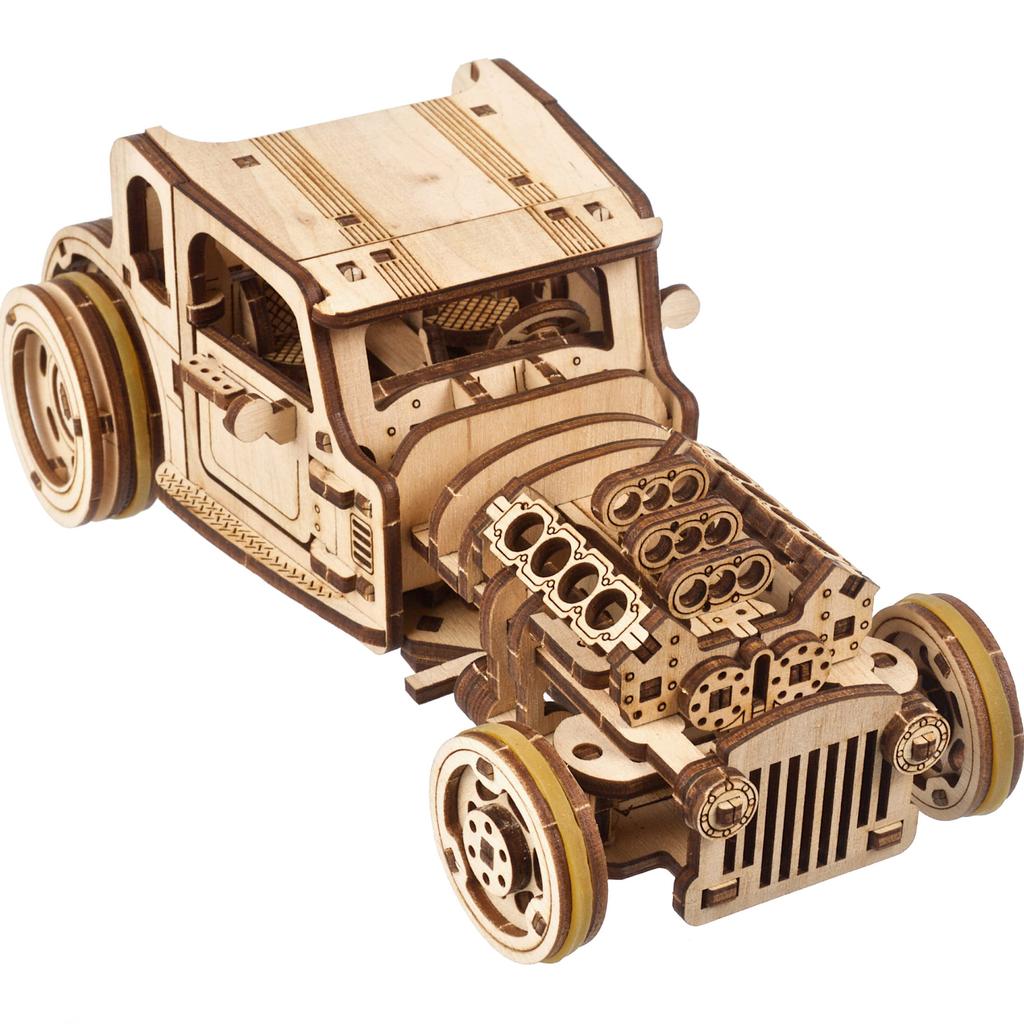 UGEARS Хот Род Яростная Мышь 70192 Деревянный Блок DIY Головоломка Сборка Воображение Креативность Игрушка Образовательная Деревянная Головоломка 3D Набор для Творчества Деревянный Набор Модели