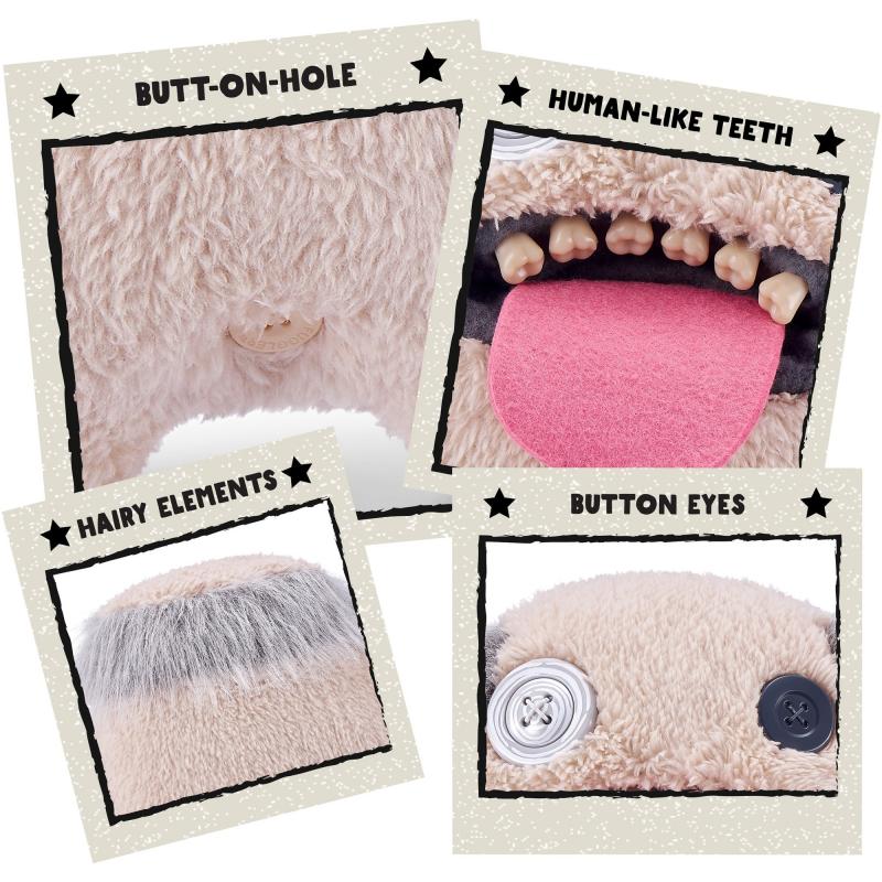 Jucarie plus Fuggler Plush Toy - Oogah Boogah Grey 22cm Creepy Cute Collectible Monster Doll for Kids Adults Stress Relief