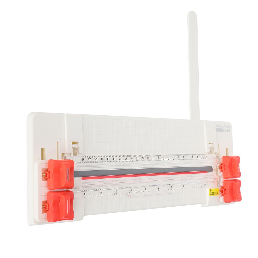 Резак для бумаги 4 в 1, портативный фототриммер с роликами, точками, прямой, волнистой формы, белый