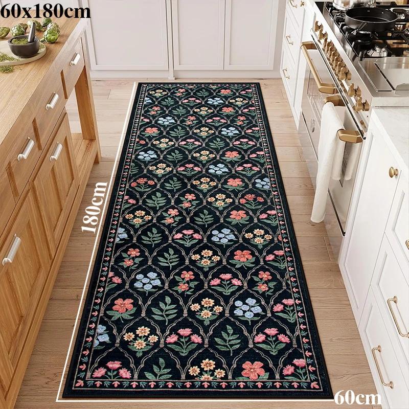 Ковровая дорожка для прихожей, длинный ковер, машинная стирка, складной, нескользящий коврик для пола, весенние цветы, ковры для украшения дома для гостиной