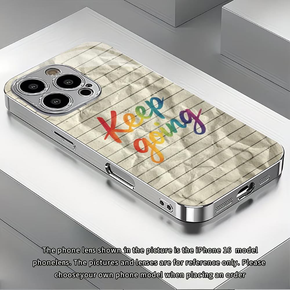 Красочный мотивирующий бумажный чехол для телефона funda iphone для iPhone 17 pro max чехол стекло для iPhone 17 16 15 14 13 pm Pro Plus