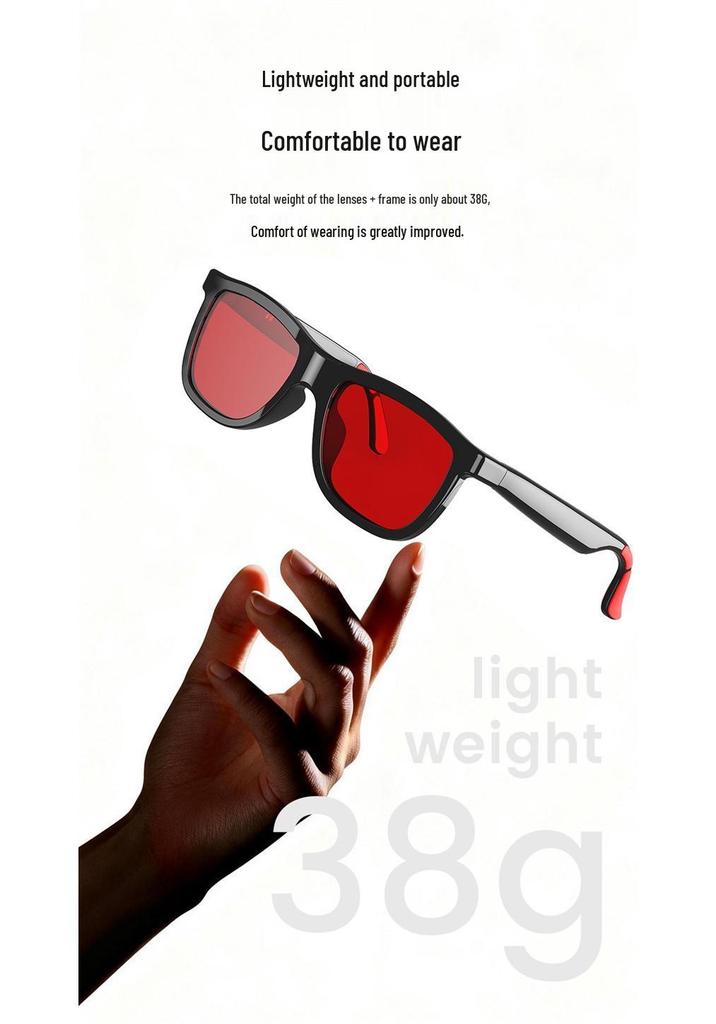 E05C Smart Glasses: Four-Speed Touch, Color-Changing, AI Voice-Activated, Noise-Reducing, Bluetooth Call & Music